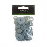 bag of craft buttons 60g assorted light blue by trimits 376961