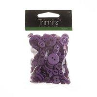 bag of craft buttons 60g assorted purple by trimits 376958