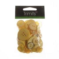 Bag of Craft Buttons 60g Assorted Yellow by Trimits 376960