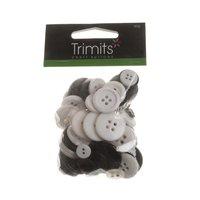 Bag of Craft Buttons 60g Assorted Black & White by Trimits 376969