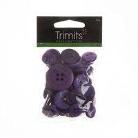 Bag of Craft Buttons 60g Assorted Dark Purple by Trimits 376976