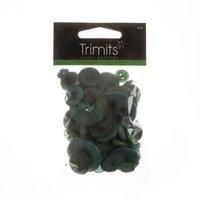 bag of craft buttons 60g assorted green by trimits 376979