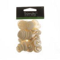 Bag of Craft Buttons 60g Assorted Cream by Trimits 376954