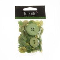 bag of craft buttons 60g assorted light green by trimits 376956