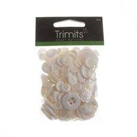 Bag of Craft Buttons 60g Assorted White by Trimits 376972