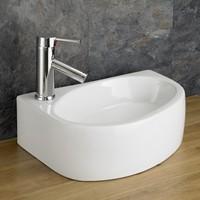 Balsamo 42cm x 29cm Left Handed White Oval Washbasin