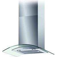 Baumatic BT6 3GL 60cm Curved Glass Chimney Hood in Stainless Steel