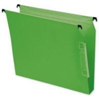 Bantex Lateral File Kraft 220gsm Square-base W25cm Green 1 x Pack 25