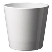 Basel Glazed White Plant Pot (H)34cm (Dia)36cm