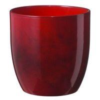 Basel Round Glazed Dark Red Brushed Plant Pot (H)18cm (Dia)19cm