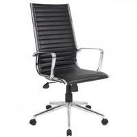 Bari High Back Black Leather Chair