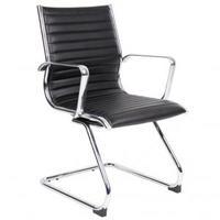 Bari cantilever Black Leather Chair