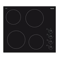 baumatic bhc602 60cm side control frameless ceramic hob in black