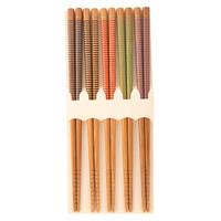 Bamboo Chopsticks Set - Coloured Stripe Pattern