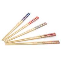 Bamboo Chopsticks - Multi-Coloured, Foliage And Floral Pattern