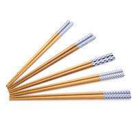 Bamboo Chopsticks - Blue, Traditional Japanese Pattern
