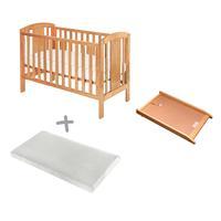 baby elegance laba cot in pine with eco mattress and cot top changer