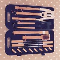 Bamboo Handled 18 Piece Barbecue Tool Set by Landmann