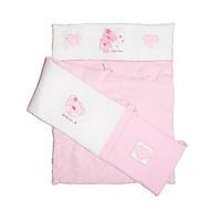 Baby Elegance Star Ted Cot Quilt and Bumper Set in Pink