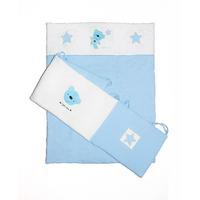 Baby Elegance Star Ted Cot Quilt and Bumper Set in Blue