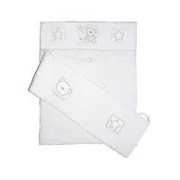 Baby Elegance Star Ted Cot Quilt and Bumper Set in White