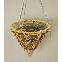 banana braid cone hanging basket 35cm by gardman