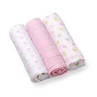 Baby Ono Muslin Squares 3 pack in Pink