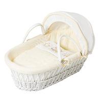 Baby Elegance Star Ted White Wicker Moses Basket Cream