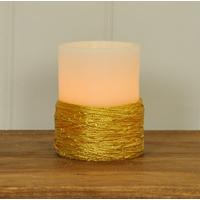 Battery Operated Gold Braided LED Candle - 10cm by Gardman