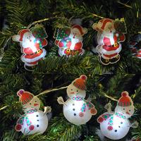 Battery Operated Santa or Snowman LED String Lights
