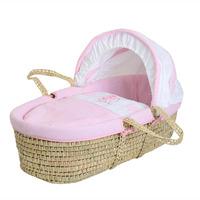 Baby Elegance Star Ted Palm Moses Basket Pink