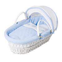 Baby Elegance Star Ted White Wicker Moses Basket Blue
