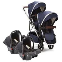 Baby Elegance Cupla Duo Twin Travel System in Navy