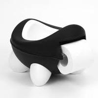 baby bug potty black white built in toilet roll holder