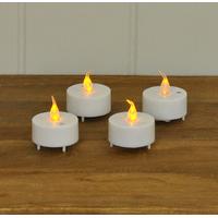 Battery Operated Flickering Tealight Candles (Pack of 4) by Kingfisher