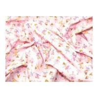 Ballerina Print Cotton Poplin Fabric Pink