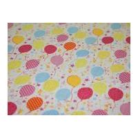 Balloons Print Polycotton Dress Fabric Multicoloured