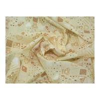 baby print polycotton dress fabric cream