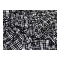 Balmoral Plaid Check Polyester Tartan Suiting Dress Fabric Black & White