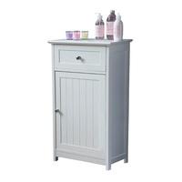 bathroom floor standing storage cabinet in white