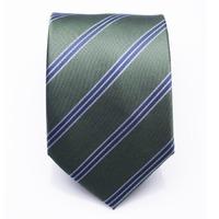 Barclay Moss - Green/blue striped silk necktie