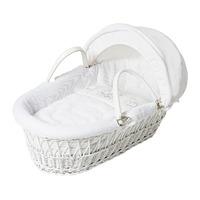 baby elegance star ted white wicker moses basket white