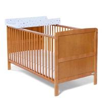Baby Elegance Travis Cot Bed in Pine with Cot Top Changer and Mattress ECO