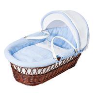 Baby Elegance Star Ted Dark Wicker Moses Basket Blue