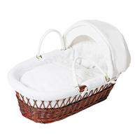 baby elegance star ted dark wicker moses basket white