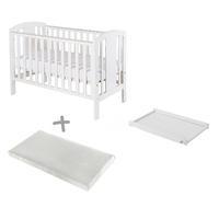 baby elegance laba cot in white with eco mattress and cot top changer