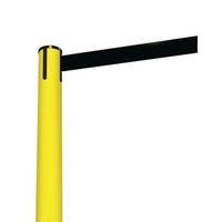 barrier fully retractable adv yellow post black belt