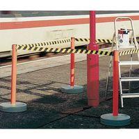 barrier retractable 2 x red posts 4m yellowblack tape