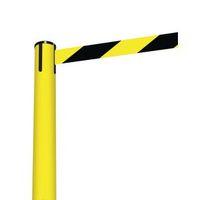 barrier fully retractable adv yellow postblackyellow belt