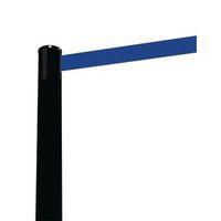 barrier fully retractable adv black post dark blue belt